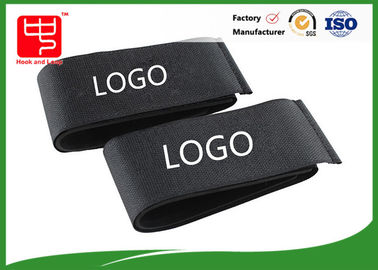 Custom printed black touch tape  fastener straps 460 * 50 mm
